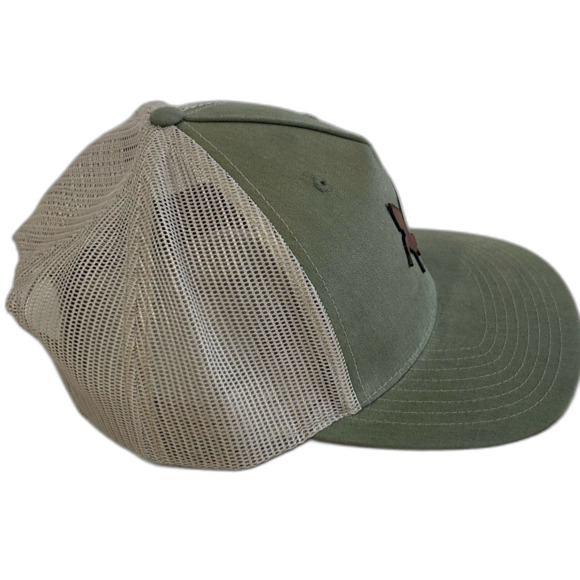 Richardson Cap Hat Unisex Snapback Tan Sewee Outpost Leather Emblem Patch Cap - Picture 2 of 10